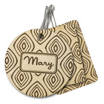 Tribal Diamond Wood Luggage Tag (Personalized)