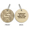 Tribal Diamond Wood Luggage Tags - Round - Approval