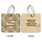 Tribal Diamond Wood Luggage Tags - Square - Approval