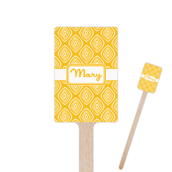 Custom Tribal Diamond Rectangle Wooden Stir Sticks (Personalized)