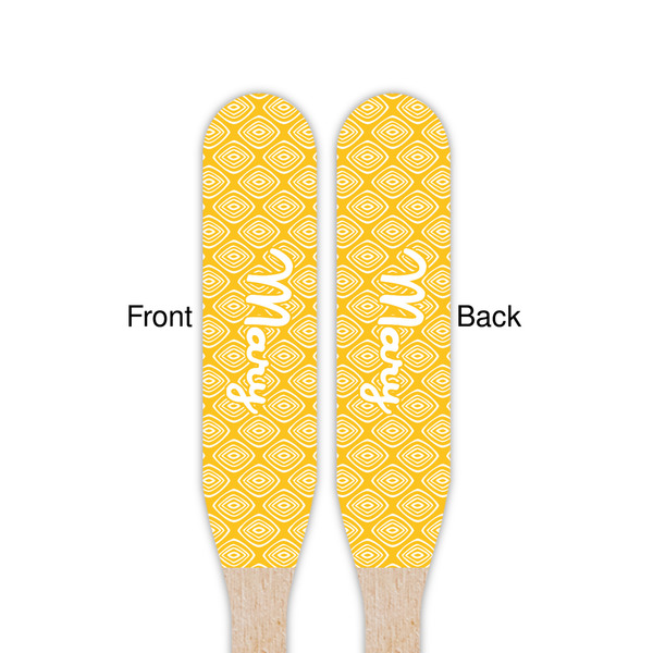 Tribal Diamond Wooden Food Pick - Paddle - Double Sided - Front & Back