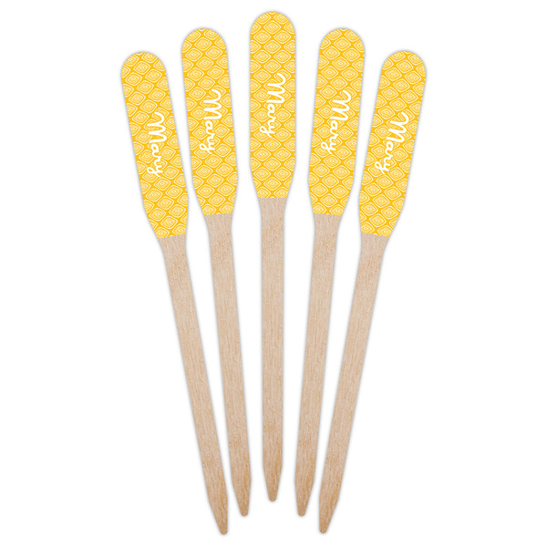 Tribal Diamond Wooden Food Pick - Paddle - Fan View