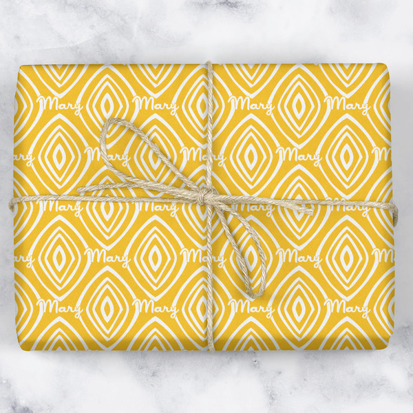 Tribal Diamond Wrapping Paper Roll - Matte - Wrapped Box