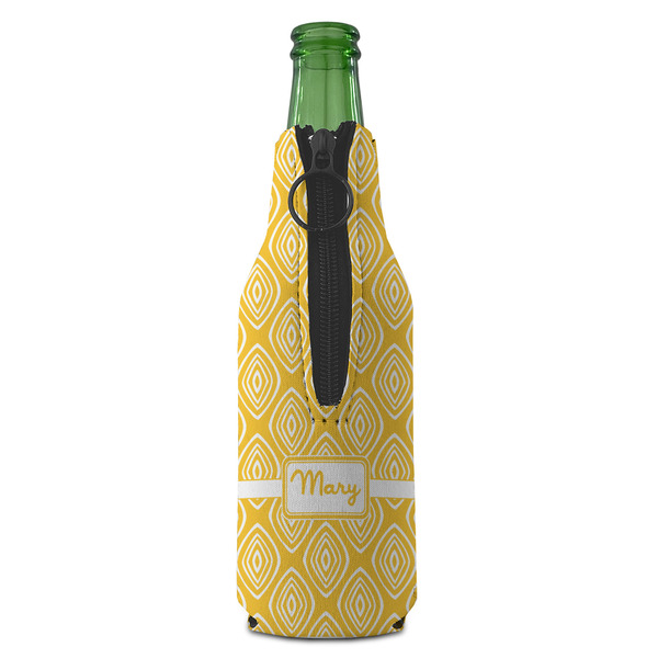 Tribal Diamond Zipper Bottle Cooler - BACK (bottle)