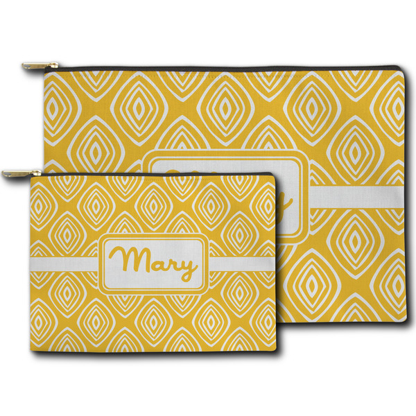 Tribal Diamond Zippered Pouches - Size Comparison