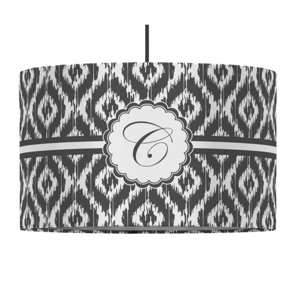 Custom Ikat 12" Drum Pendant Lamp - Fabric (Personalized)