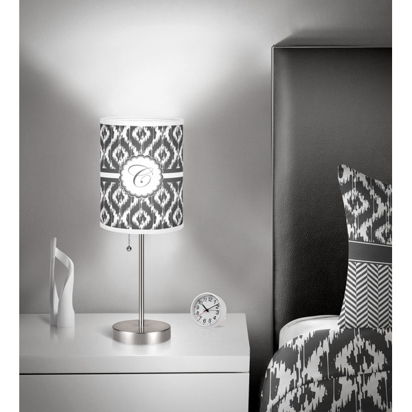 Ikat 7 inch drum lamp shade - in room