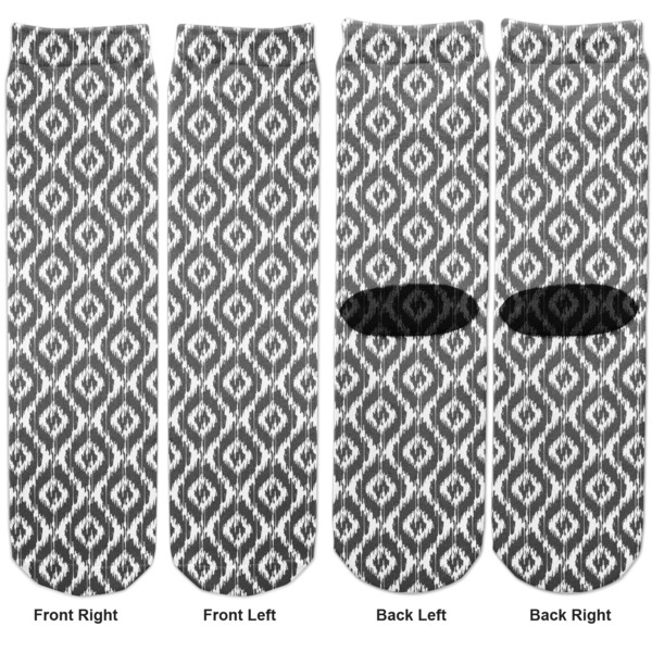 Ikat Adult Crew Socks - Double Pair - Front and Back - Apvl