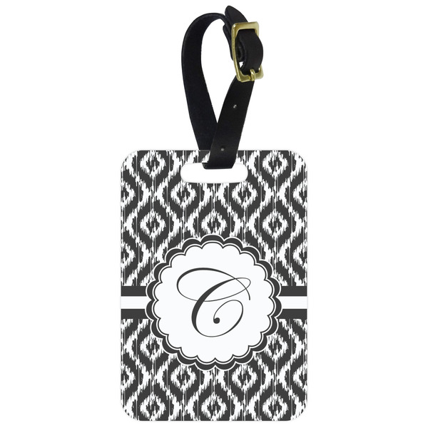 Custom Ikat Metal Luggage Tag w/ Initial