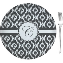 Ikat 8" Glass Appetizer / Dessert Plates - Single or Set (Personalized)