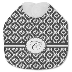 Ikat Jersey Knit Baby Bib w/ Initial