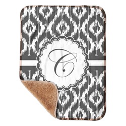 Ikat Sherpa Baby Blanket - 30" x 40" w/ Initial