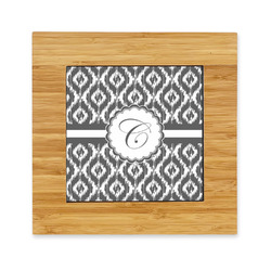Ikat Bamboo Trivet with Ceramic Tile Insert (Personalized)