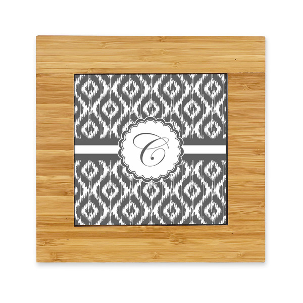 Custom Ikat Bamboo Trivet with Ceramic Tile Insert (Personalized)