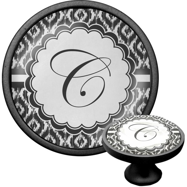 Custom Ikat Cabinet Knob (Black) (Personalized)