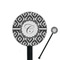 Ikat 5.5" Round Plastic Stir Sticks - Black - Single Sided (Personalized)