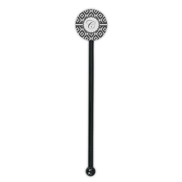 Ikat Black Plastic 5.5" Stir Stick - Round - Single Stick