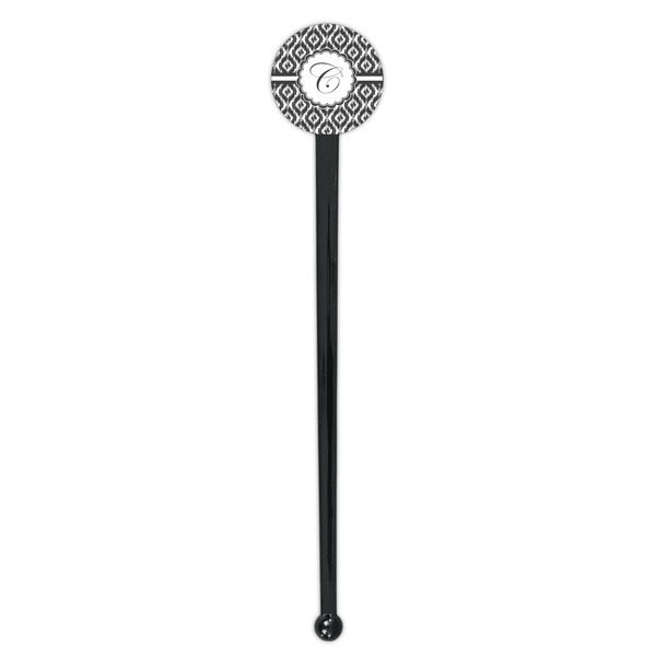Ikat Black Plastic 7" Stir Stick - Round - Single Stick