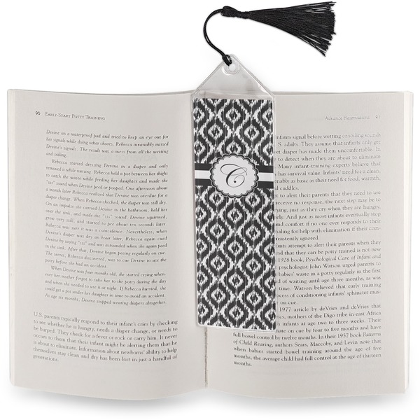 Ikat Bookmark with tassel - In book