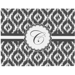 Ikat Woven Fabric Placemat - Twill w/ Initial