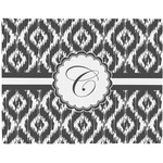 Ikat Woven Fabric Placemat - Twill w/ Initial