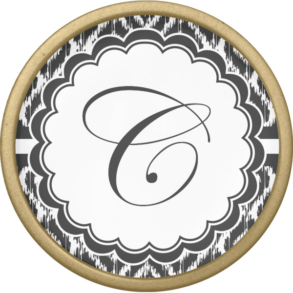 Ikat Cabinet Knob - Gold - Front