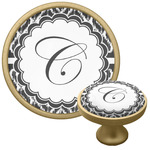 Ikat Cabinet Knob - Gold (Personalized)