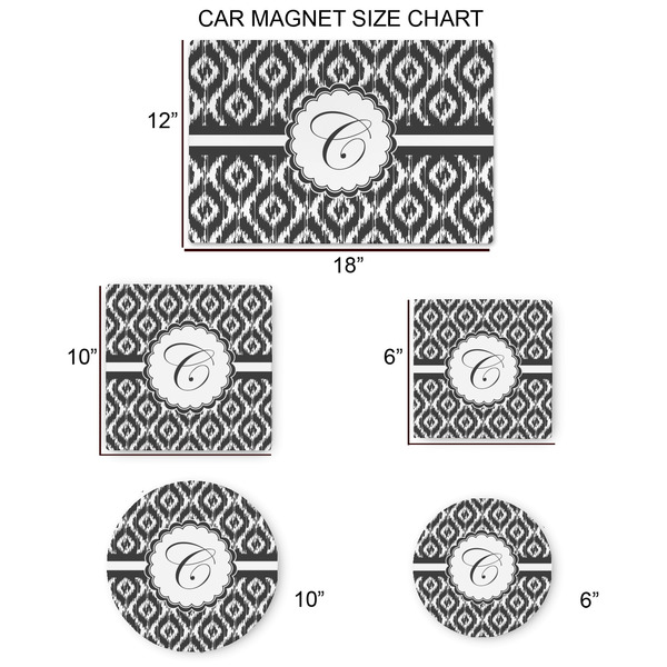 Ikat Car Magnets - SIZE CHART