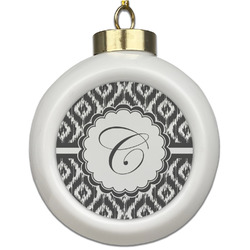 Ikat Ceramic Ball Ornament (Personalized)