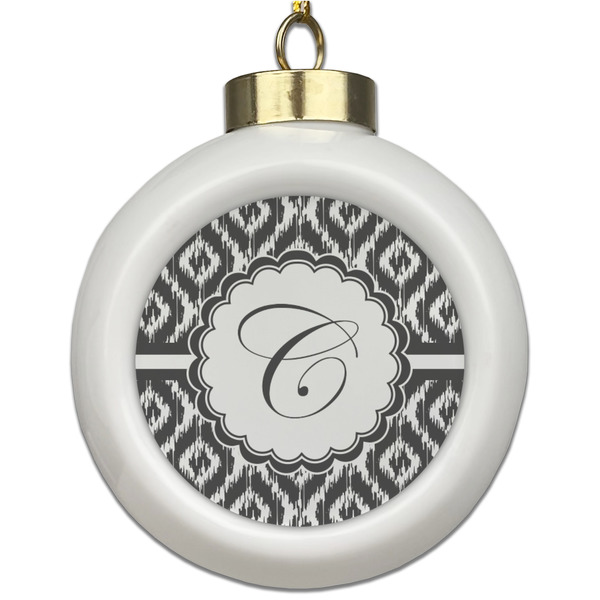 Custom Ikat Ceramic Ball Ornament (Personalized)
