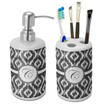 Ikat Ceramic Bathroom Accessories Set (Personalized)
