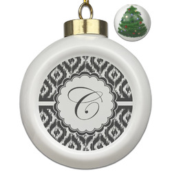 Ikat Ceramic Ball Ornament - Christmas Tree (Personalized)