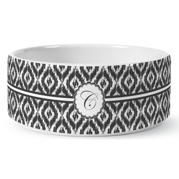Ikat Ceramic Dog Bowl - Medium - Front