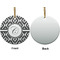 Ikat Ceramic Flat Ornament - Circle Front & Back (APPROVAL)