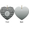 Ikat Ceramic Flat Ornament - Heart Front & Back (APPROVAL)