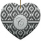Ikat Ceramic Flat Ornament - Heart (Front)