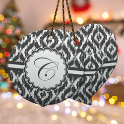 Ikat Ceramic Ornament w/ Initial