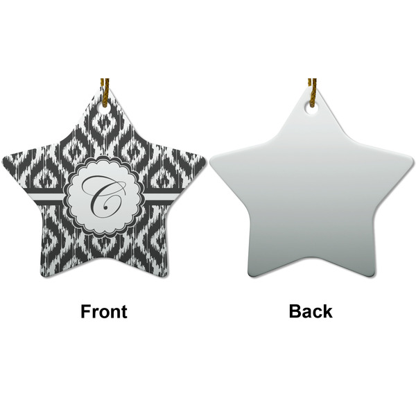 Ikat Ceramic Flat Ornament - Star Front & Back (APPROVAL)