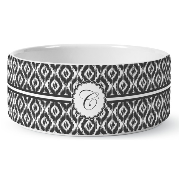 Custom Ikat Ceramic Dog Bowl - Large (Personalized)