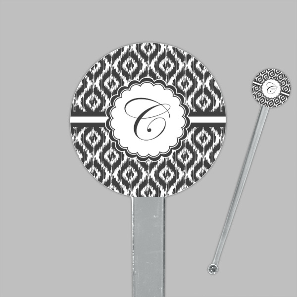 Ikat Clear Plastic 7" Stir Stick - Round - Closeup