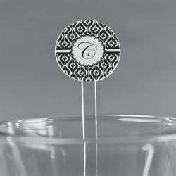 Ikat 7" Round Plastic Stir Sticks - Clear (Personalized)
