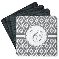 Ikat Square Rubber Backed Coasters - Set of 4 (Personalized)