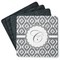 Ikat Square Rubber Backed Coasters - Set of 4 (Personalized)