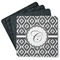 Ikat Square Rubber Backed Coasters - Set of 4 (Personalized)