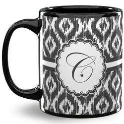 Ikat 11 Oz Coffee Mug - Black (Personalized)