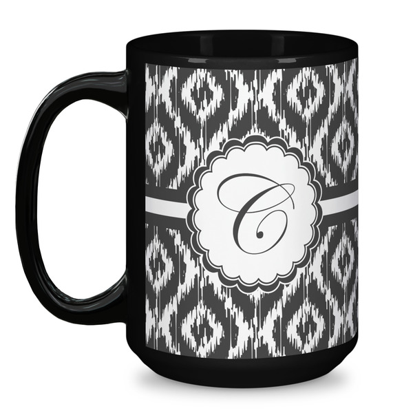 Ikat Coffee Mug - 15 oz - Black