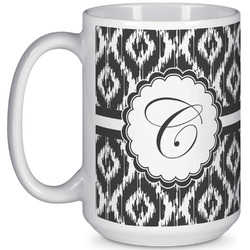 Ikat 15 Oz Coffee Mug - White (Personalized)