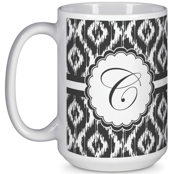 Custom Ikat 15 Oz Coffee Mug - White (Personalized)