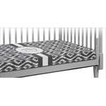 Ikat Crib Fitted Sheet w/ Initial
