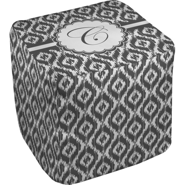 Custom Ikat Cube Pouf Ottoman (Personalized)